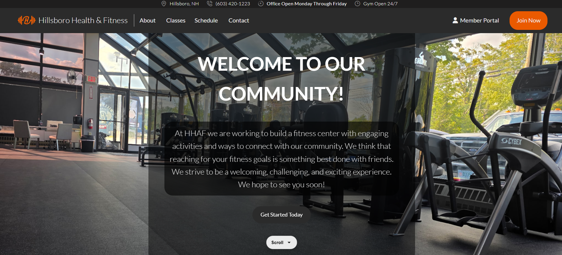 Hillsboro Health & Fitness website screenshot